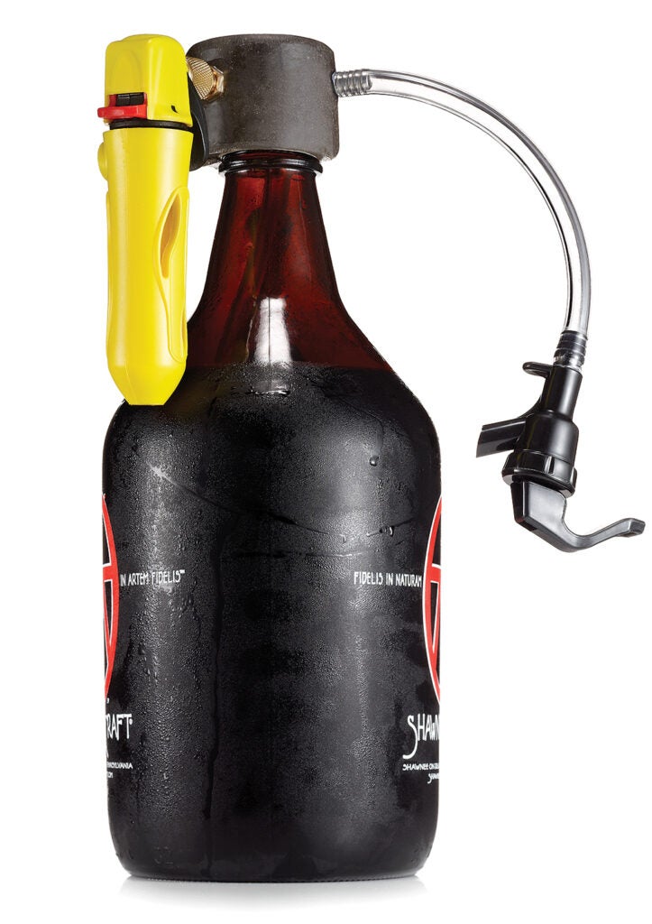 The TapIt Cap screws onto a growler and prevents beer from going flat after the bottle is opened. To fill a glass, a user injects carbon dioxide from an attached canister and releases the spigot. A pressure-release valve keeps the growler from bursting. <a href="http://tapitcap.com/product/pre-order-tapit-cap-estimated-delivery-november/">$45</a>