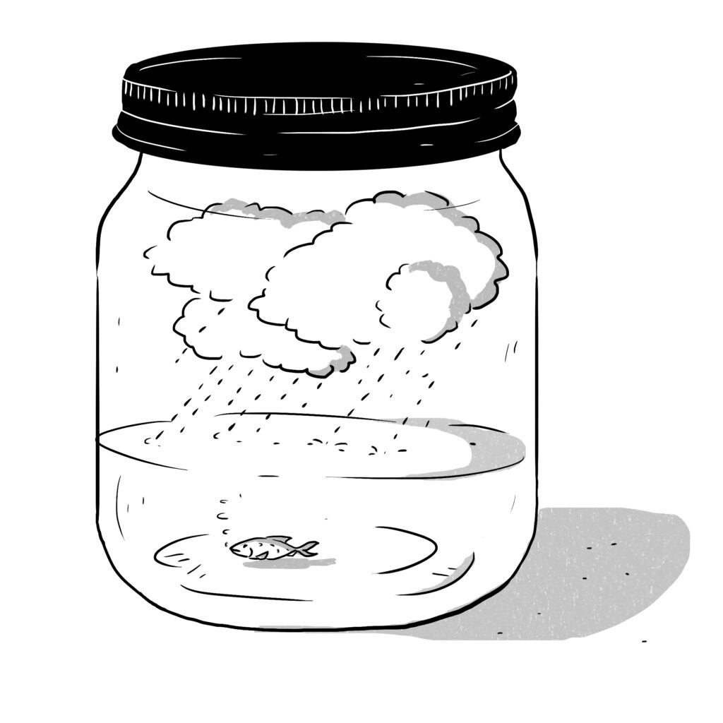 cloud in jar illustration