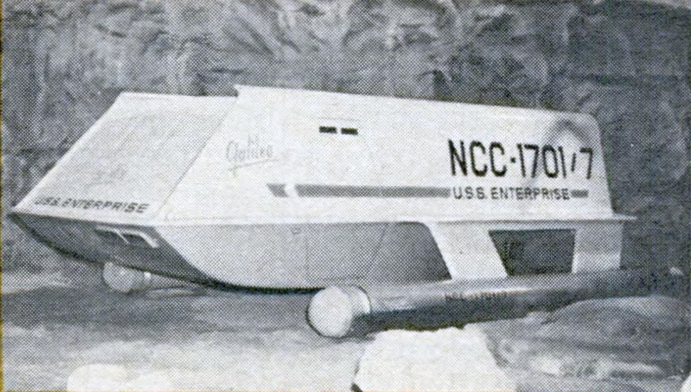 Original caption: USS Enterprise carries several shuttlecraft like the Galileo that transport six or seven men on short missions within a solar system.