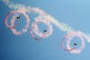 As part of a celebration for China's upcoming Army Day, parachuters from the Aerobatic Team descended from the sky.