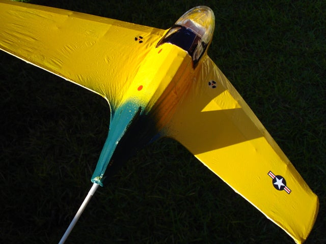 A yellow model plane.