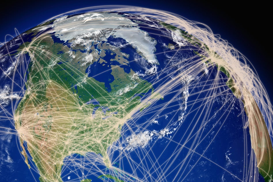 Researchers at MIT’s Laboratory for Aviation and the Environment have created a model of the world's air transport. The team analyzed flight schedules of more than 1000 airlines from 1990 to 2012 and around 1.2 million ticketed flight itineraries. They found that one-stop flights as well as the emergence of more airports around the world and increased cooperation between these airlines, global connectivity has increased by 140 percent. The German Research Foundation and MIT’s Airline Industry Consortium funded part of the research.