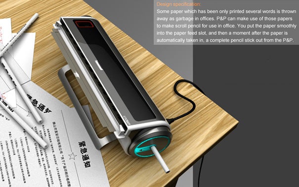 Concept Shredder Turns Discarded Office Memos into Fresh New Pencils