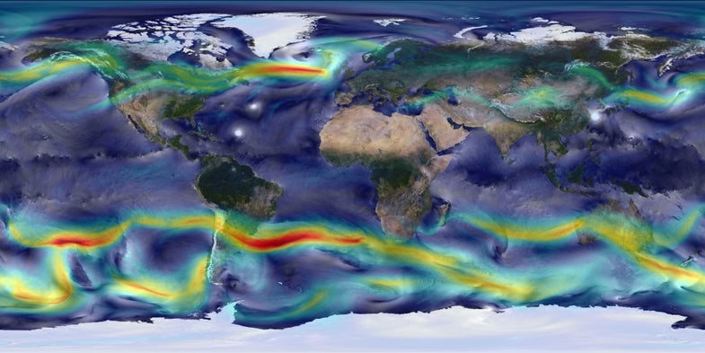 A Map Of Winds All Over The World