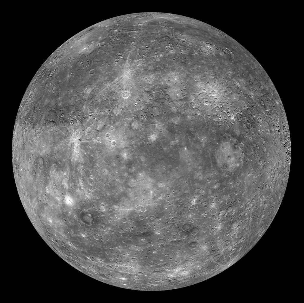 The planet Mercury as seen from the MESSENGER spacecraft, for MErcury Surface, Space Environment, GEochemistry, and Ranging. The mission has uncovered a wealth of new information about the nearest planet to the sun. Its core is relatively huge, for one thing — almost 85 percent of the planet's radius. By contrast, Earth's core is about half its radius.