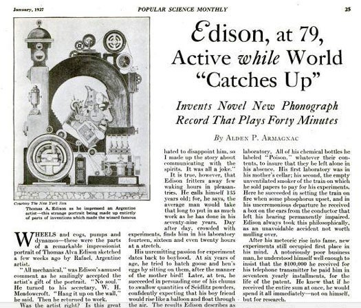 Thomas Edison: January 1927
