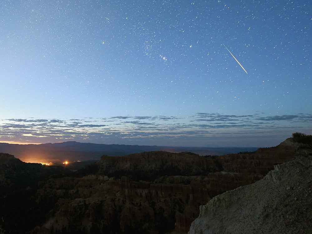 The Annual Perseid Meteor Shower over Bryce Canyon National Park in Utah