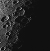 The terminator, the division between the dark night side and light dayside, runs through the middle of this image. Shadows are elongated as the craters catch the rays of an evening Sun. At the terminator, only the highest points of crater rims and inner peak rings are illuminated by sunlight. Such lighting conditions can provide important information about the heights of geologic features on the surface.