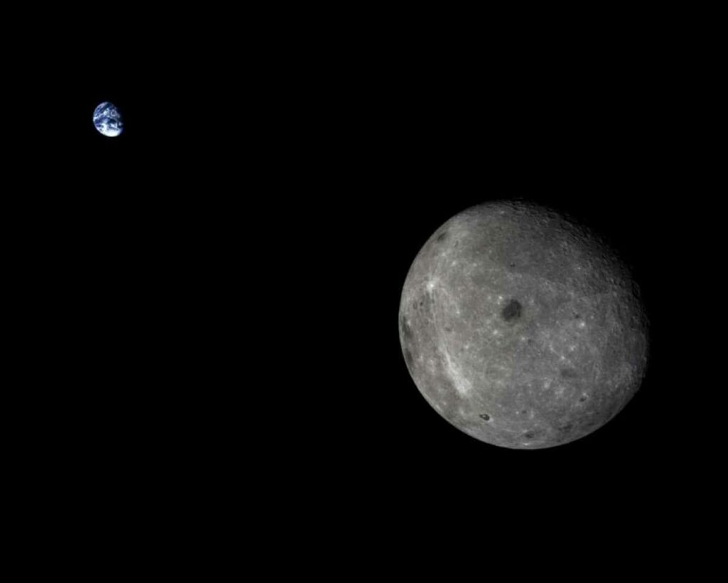 With a play on perspective, Earth and the Moon have reversed roles. The picture came from China's lunar test probe, Chang'e 5TI, during its <a href="https://www.popsci.com/article/technology/big-pic-chinas-lunar-spacecraft-snaps-trippy-pic-moon-and-earth/?dom=PSC&loc=recent&lnk=7&con=big-pic-chinas-lunar-spacecraft-snaps-trippy-pic-of-the-moon-and-earth">trip around the moon</a> this week. <a href="https://www.popsci.com/article/science/virtual-hearts-fanged-deer-and-other-amazing-images-week/"><em>From October 31, 2014</em></a>