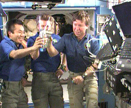 Space Station Astronauts Toast ISS Kitchen Upgrades With Their Own Urine