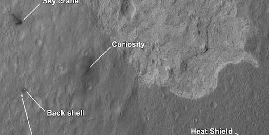 NASA Satellite Photo Shows Aftermath of Mars Rover Curiosity’s Landing