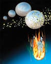 Large balls with adhesive shells could stick themselves to debris and carry it out of orbit.