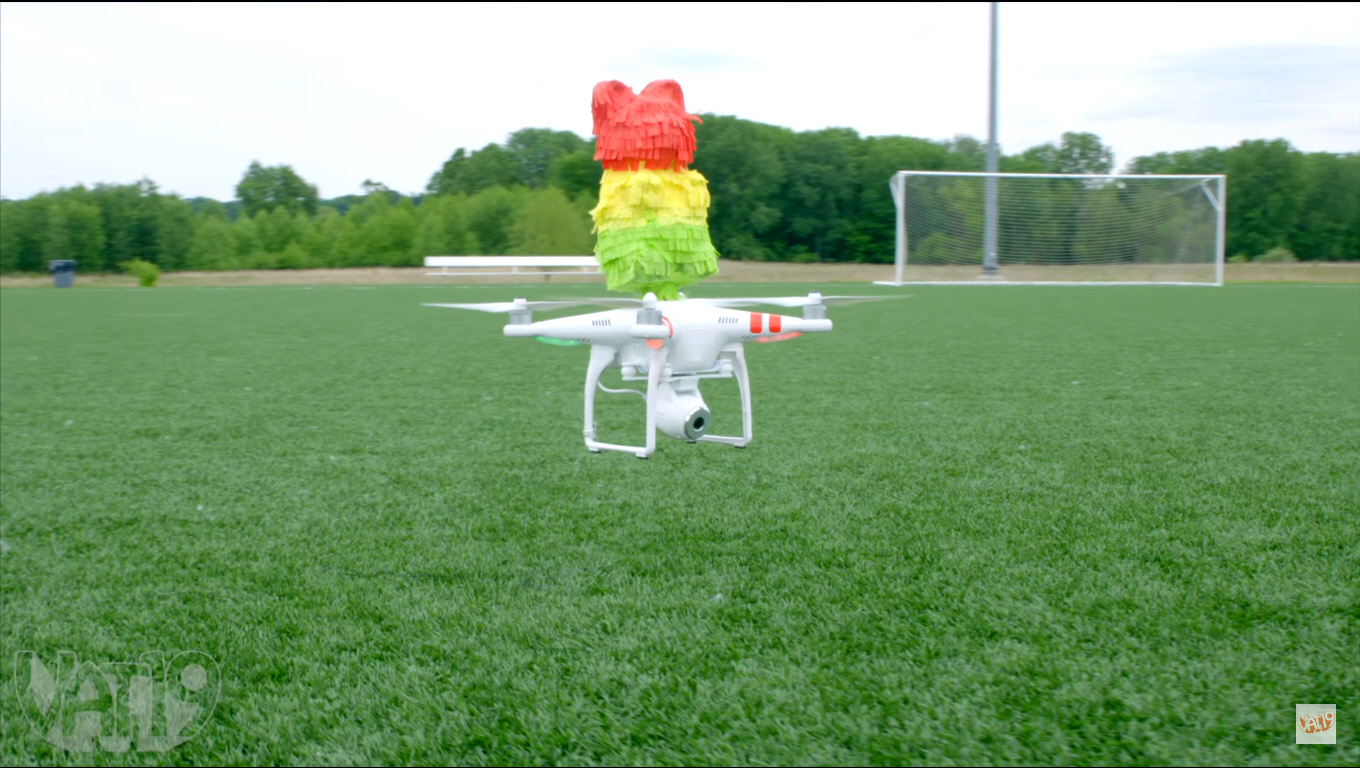 Watch People Flail At A Piñata On A Drone