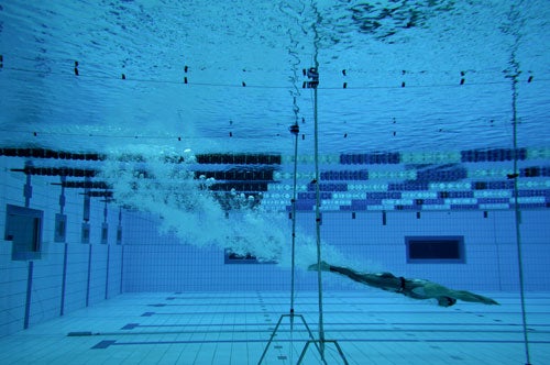 Testing of the suit took place in pools, and also in water flumes.