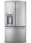 The GE Profile is the first fridge with a water dispenser that uses sound to prevent overflows. A sensor near the spout sends sonar pulses to determine the container's height and track the water level until it is 90 percent full. <strong>GE Profile French Door Refrigerator:</strong> $3,000