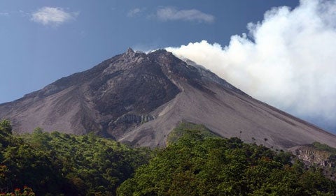 Indonesia's Mt. Merapi has been spewing ash and lava since last spring.