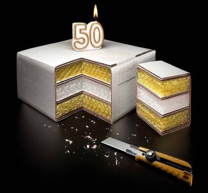 cake with 50 year candle
