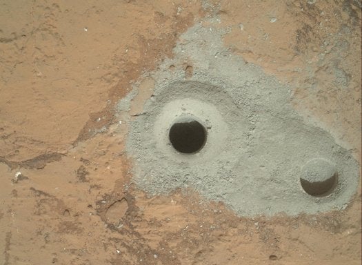 Curiosity became the first robot to drill on another planet when it burrowed a hole on Mars in February, going 2.5 inches under the surface. Here's the history-making hole.