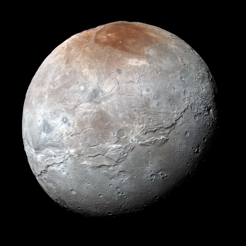 Pluto's moon Charon in New Horizons color-processed image