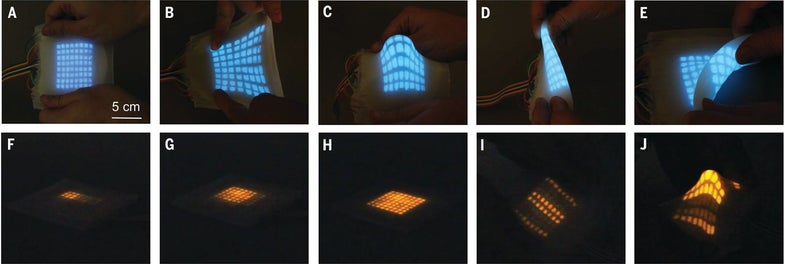 An proof of concept to show how flexible this new light-emitting material is