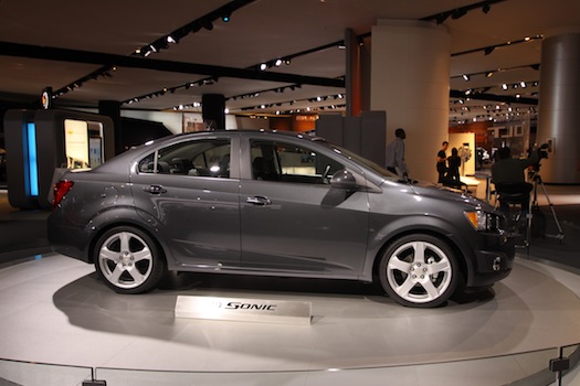 Chevrolet's press conference at the end of the first day did not, as plenty of people expected, yield a follow-up vehicle to the Volt. Instead, Chevy pulled the wraps off of the Sonic, the sub-compact replacement for the Aveo.