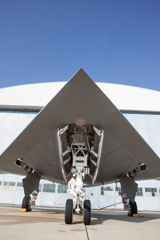 Underside of the X-47B when on the ground