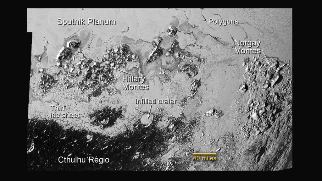 Pluto's mountains contain a Cthulhu