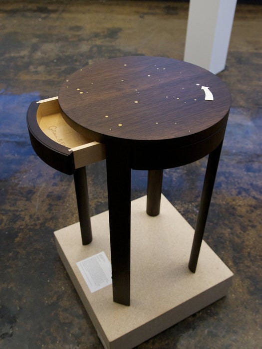 Best In Show went to <a href="http://colleenwhiteley.etsy.com/">Colleen and Eric Whitely</a> for their <em>Northstar Table</em>. The pièce de résistance? The drawer of the table pops open when you press the North Star.
