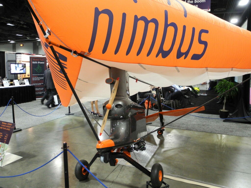 The gasoline-powered <a href="http://tati-uas.com/wp-content/uploads/Nimbus_TATI.pdf">Nimbus EOS XI</a> is part hang glider, part ultralight aircraft, and part blimp. It flies at only 15 miles per hour, which makes it perfect for slowly and carefully surveying an area. The 120-pound drone can fly for up to 90 minutes at 9,000 feet above sea level carrying a high-definition camera.