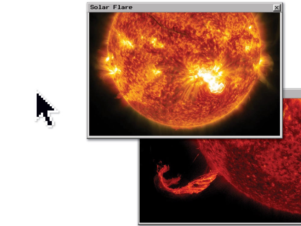 solar flare within the old Windows interface