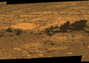 Rock fins up to about 1 foot (30 centimeters) tall dominate this scene from the panoramic camera (Pancam) on NASA's Mars Exploration Rover Opportunity. The images were taken during the 3,058th Martian day, or sol, of Opportunity's work on Mars (Aug. 23, 2012). The view spans an area of terrain about 30 feet wide. It is presented in approximate true color, the camera team's best estimate of what the scene would look like if humans were there and able to see it with their own eyes.