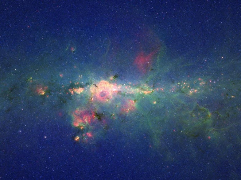 Spitzer Telescope Sees Busy Galactic Center In a New Light