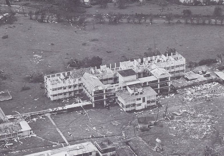 Hurricane Gilbert hospital ruins Jamiaca