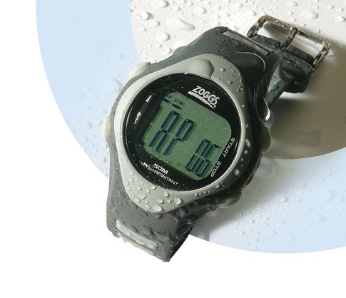 On this stopwatch for swimmers, the entire face acts as a large button for easily counting laps while underwater. Tap it to record splits and average speeds for up to 99 laps, and scroll through the results later. <strong>Zoggs Lap-Pro $50; <a href="http://zoggs.com">zoggs.com</a></strong>