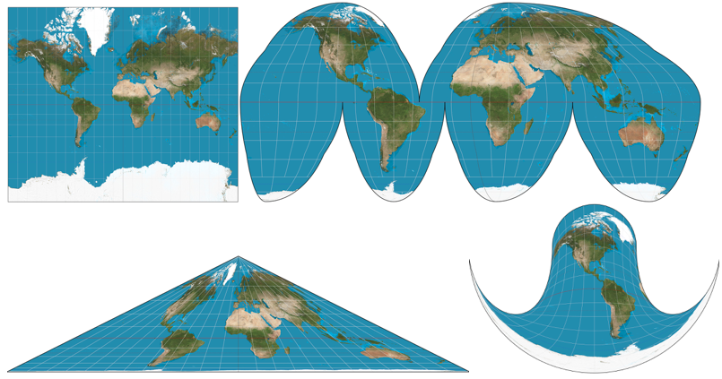 different map projections
