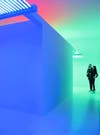 For the installation Chromosaturation, artist Carlos Cruz-Diez created a room with varying colors glowing down. When visitors walk through different rooms, they see their clothes and body change colors, too.