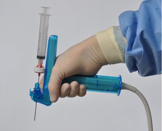 When inserting a catheter into a vein, doctors can make mistakes that cause serious complications, such as punctured lungs. They often use ultrasound to visualize the body, but ultrasound can't clearly pick up a needle. AxoTrack makes catheterization almost foolproof by enabling doctors to see both the vein (with ultrasound) and the needle's location (with magnetic sensors) on one video screen. In tests, the device increased first-attempt success rates from 37 percent to 99 percent. <a href="http://somaaccesssystems.com/axotrack_overview.php">Price not set</a>
