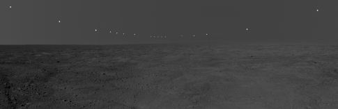 This panorama mosaic of images, taken by the Surface Stereo Imager, documents the midnight sun during several days of the mission.