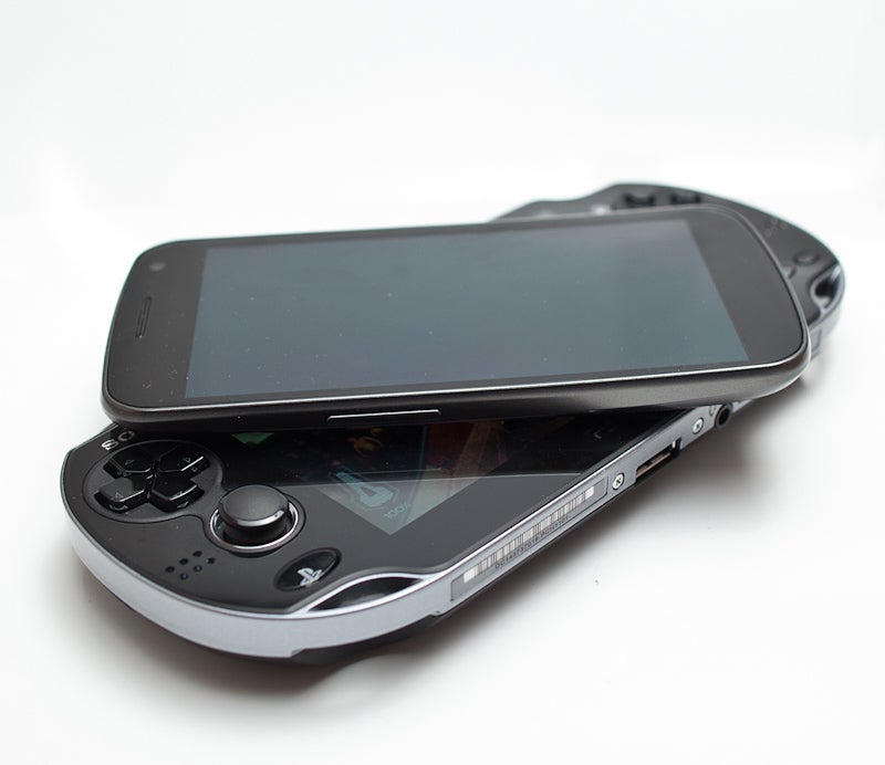 Here's the Vita with a Samsung Galaxy Nexus, one of the bigger smartphones on the market.