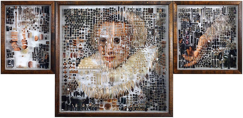 Using scientific detritus--old pins, magnifying classes, scraps of photos--Michael Mapes recreates beautiful paintings by Dutch masters.
