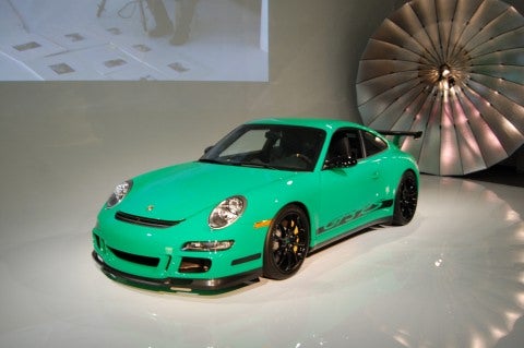 Also on hand at the Splashlight, the 2007 Porsche 911 GT3 RS, a 415hp, 193mph track car.
