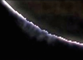 photo of a plume coming off of Mars' surface