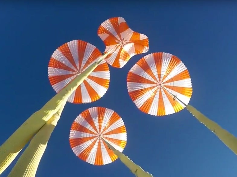 Watch SpaceX Test Its Parachutes For The Crew Dragon