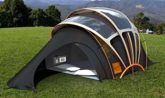 black solar tent in nature during daytime