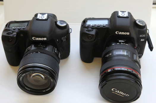 The Canon EOS 7D and EOS 5D