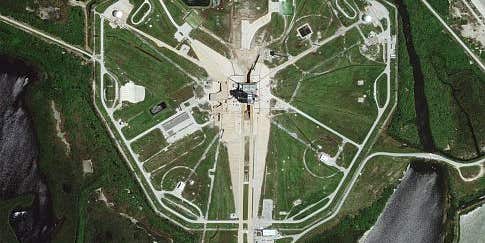GeoEye-1 Captures Poised Space Shuttle Endeavour