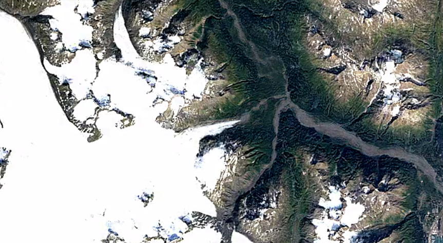 Exit Glacier in Alaska by Google Earth Timelapse