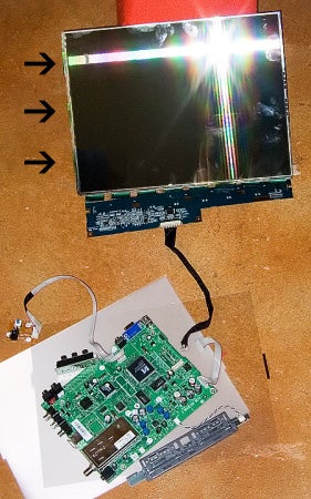 The guts of an LCD TV.