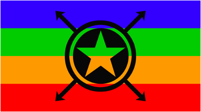 The symbol is a composite of the traditional ancient symbol for Mars. I felt that it was important to signify that Mars is the fourth planet from the sun, thus the number four is prevalent in the design. The star in the center represents our sun... surrounded by what is our universal desire and need for expansion. The colors were chosen to represent the change from the current red-orange color of the planet to one more like earth, with the blue and green.-Michael Richardson