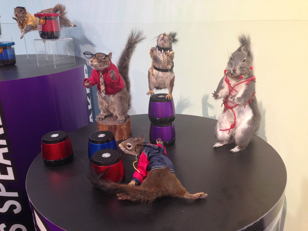 What says "future of consumer electronics" quite like a set of breakdancing taxidermied squirrels? Nothing. Put some motors in these things and have them Gangnam Style for Scion commercials.